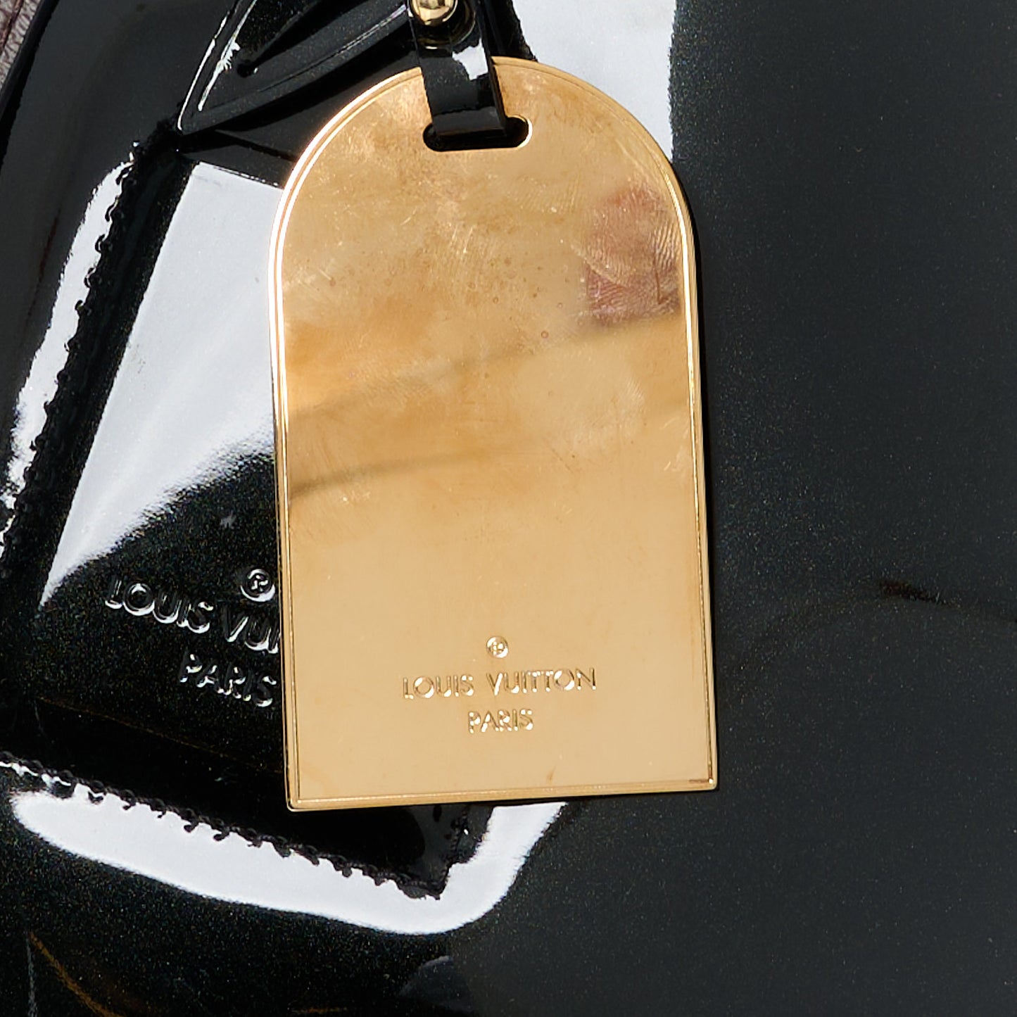 Patent Calfskin Miroir Tote Black