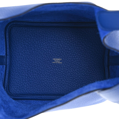 Hermes Taurillon Clemence Picotin Lock 18 PM Bleu Electrique 5 of 11