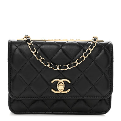 Chanel Lambskin Quilted Mini Trendy CC Wallet On Chain WOC Black 1 of 12