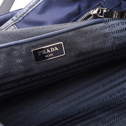 Prada Saffiano Nylon Vela Tote Black Royal 7 of 8