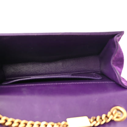 Saint Laurent Suede Small Classic Monogram Kate Tassel Satchel Purple 5 of 12