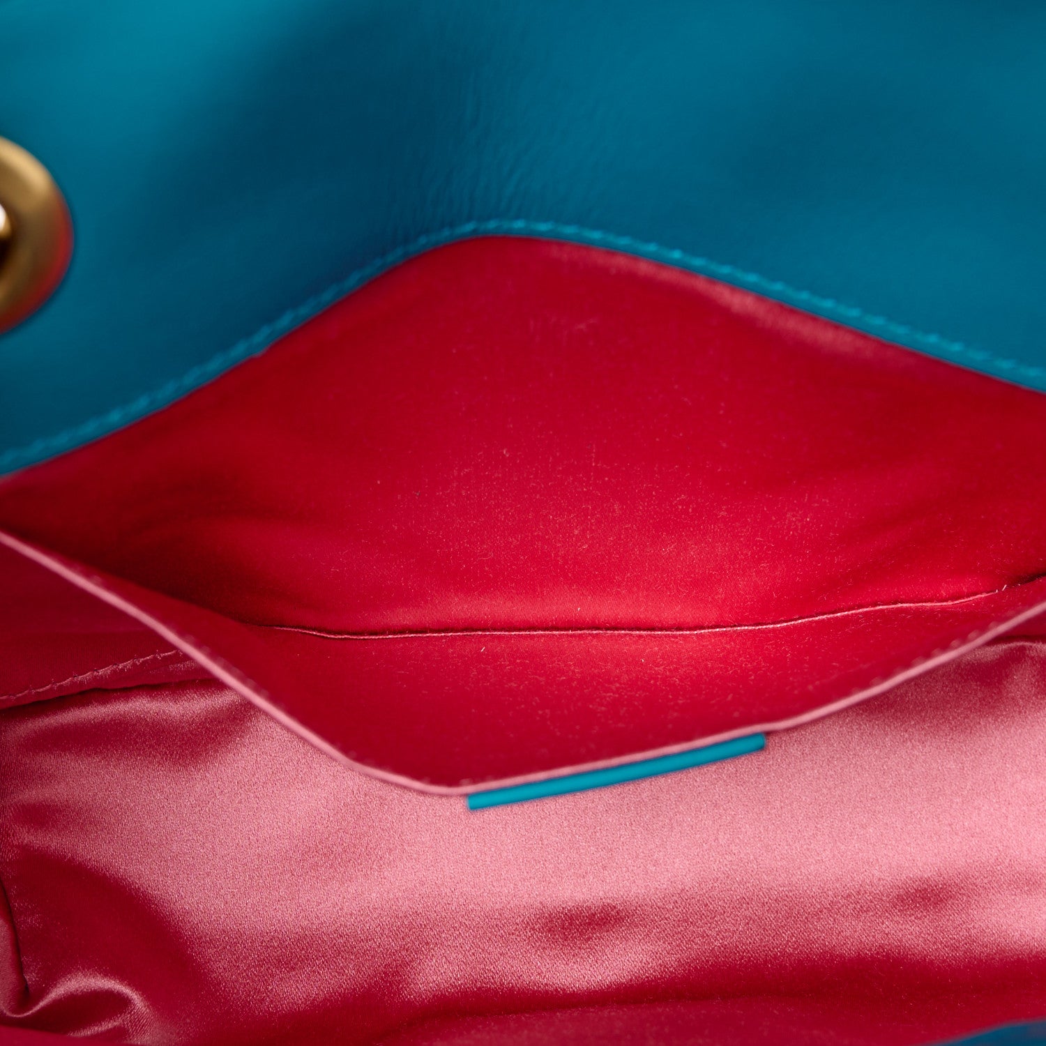 Gucci Velvet Matelasse Mini GG Marmont Shoulder Bag Pavone Cyan 6 of 14