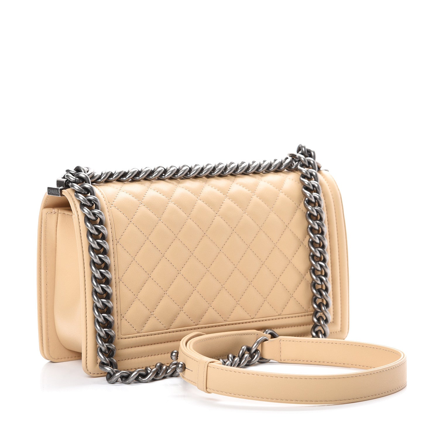 Chanel Lambskin Quilted Medium Boy Flap Beige 2 of 11