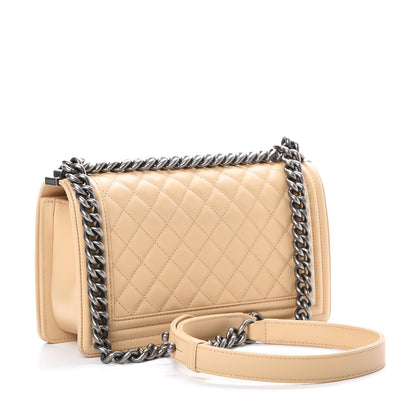 Chanel Lambskin Quilted Medium Boy Flap Beige 2 of 11