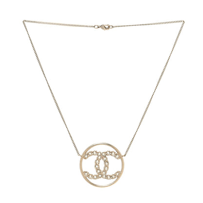 Chanel Baguette Crystal High Society CC Pendant Necklace Gold 3 of 5