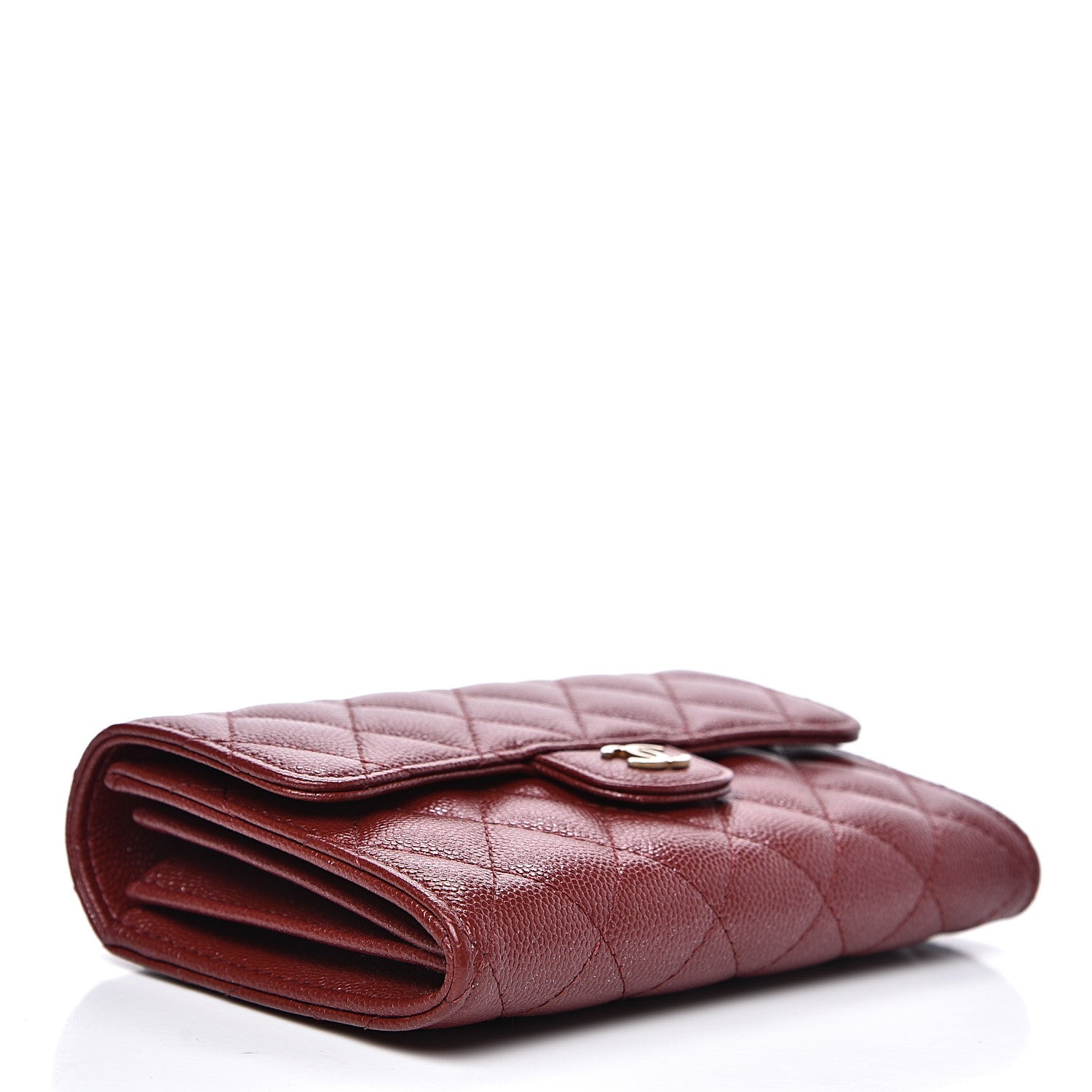 Chanel Caviar Quilted Medium Flap Wallet Burgundy 3 of 9