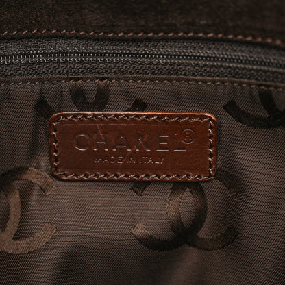 Chanel Suede Quilted Shopping Tote Brown 6 of 13