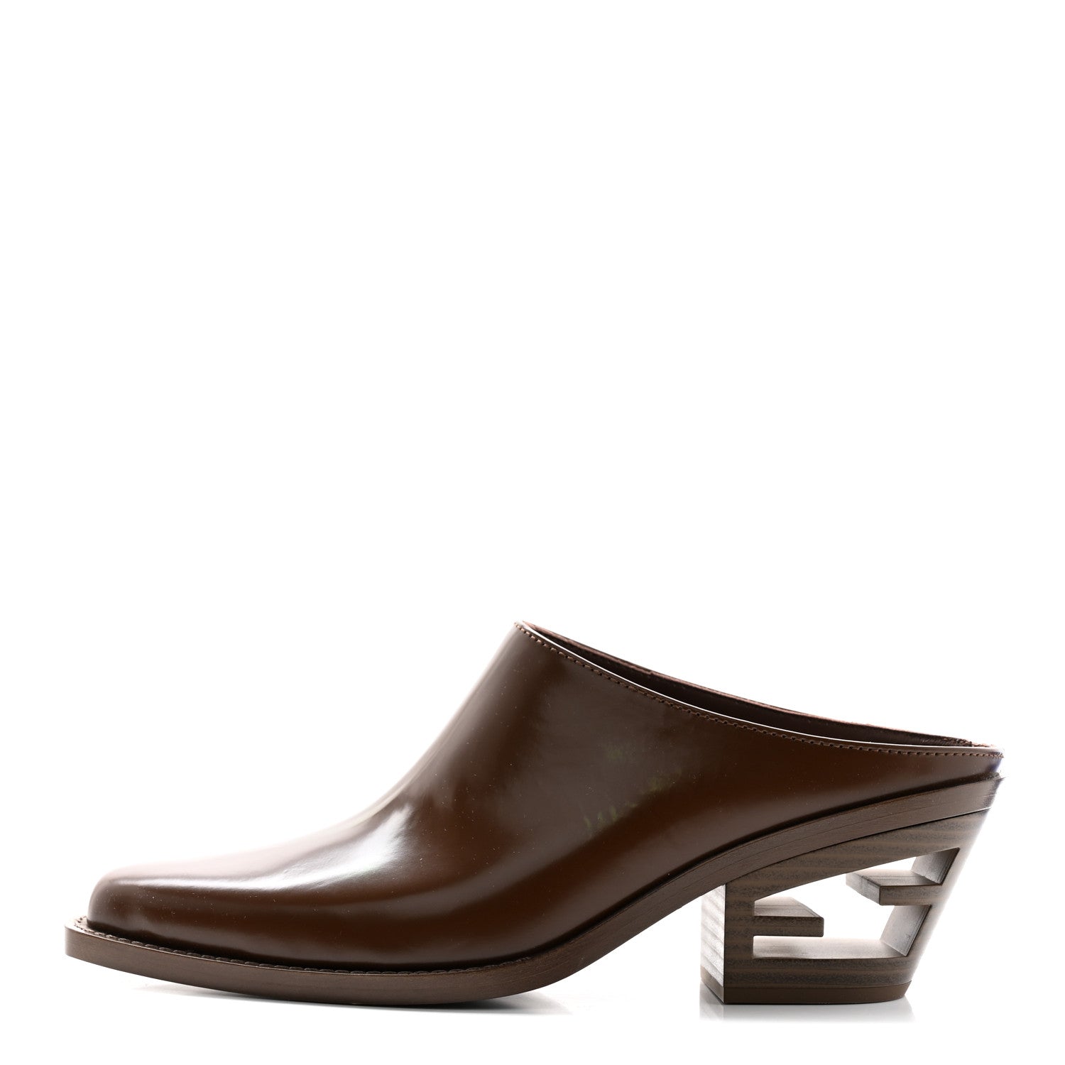 Fendi Vitello Abrasivato FF Cut Mules 37 Cuoio 1 of 9