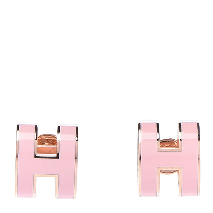 Hermes Rose Gold Lacquered Pop H Earrings Rose Dragee 1 of 5