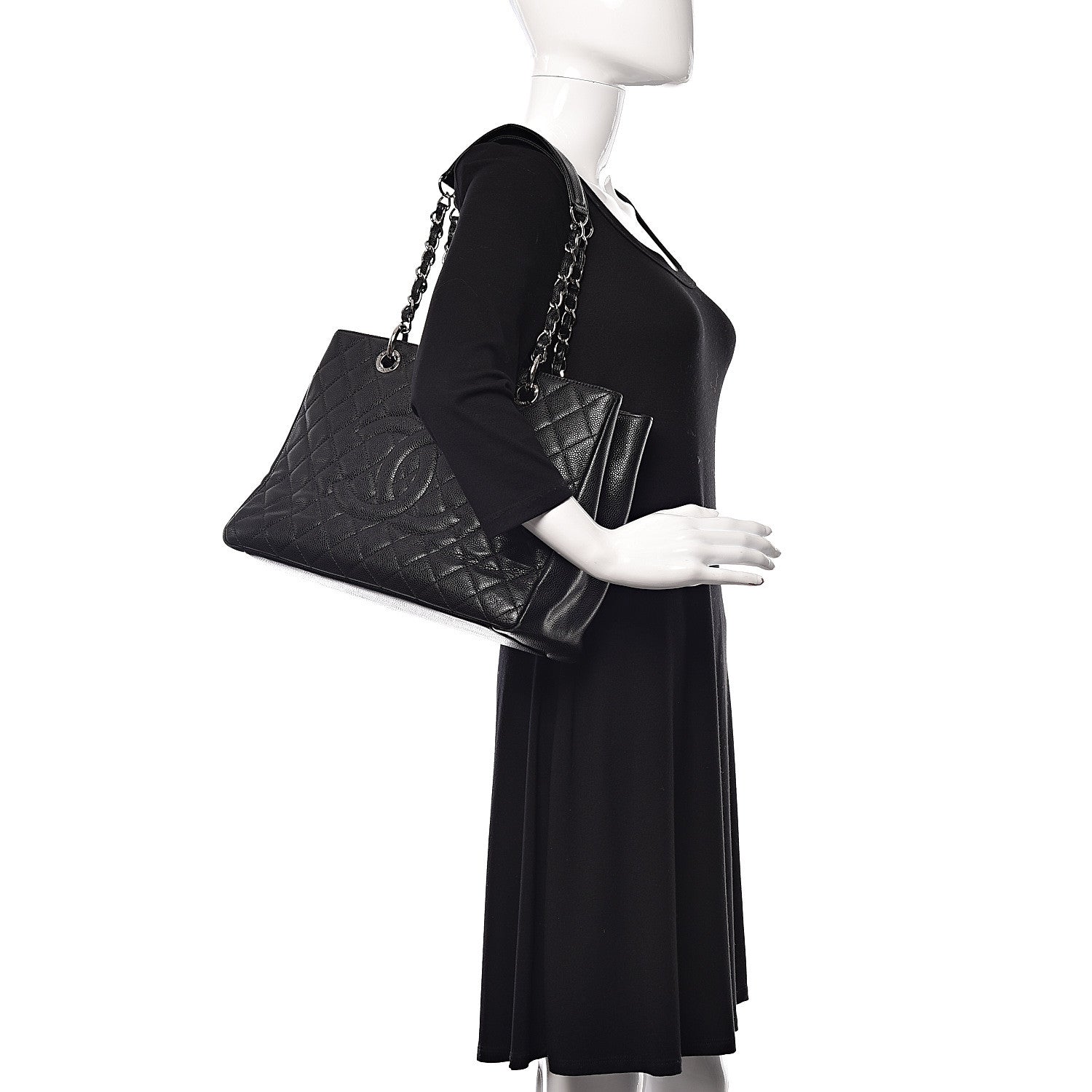 Chanel Caviar Quilted Grand Shopping Tote GST Black 2 of 13