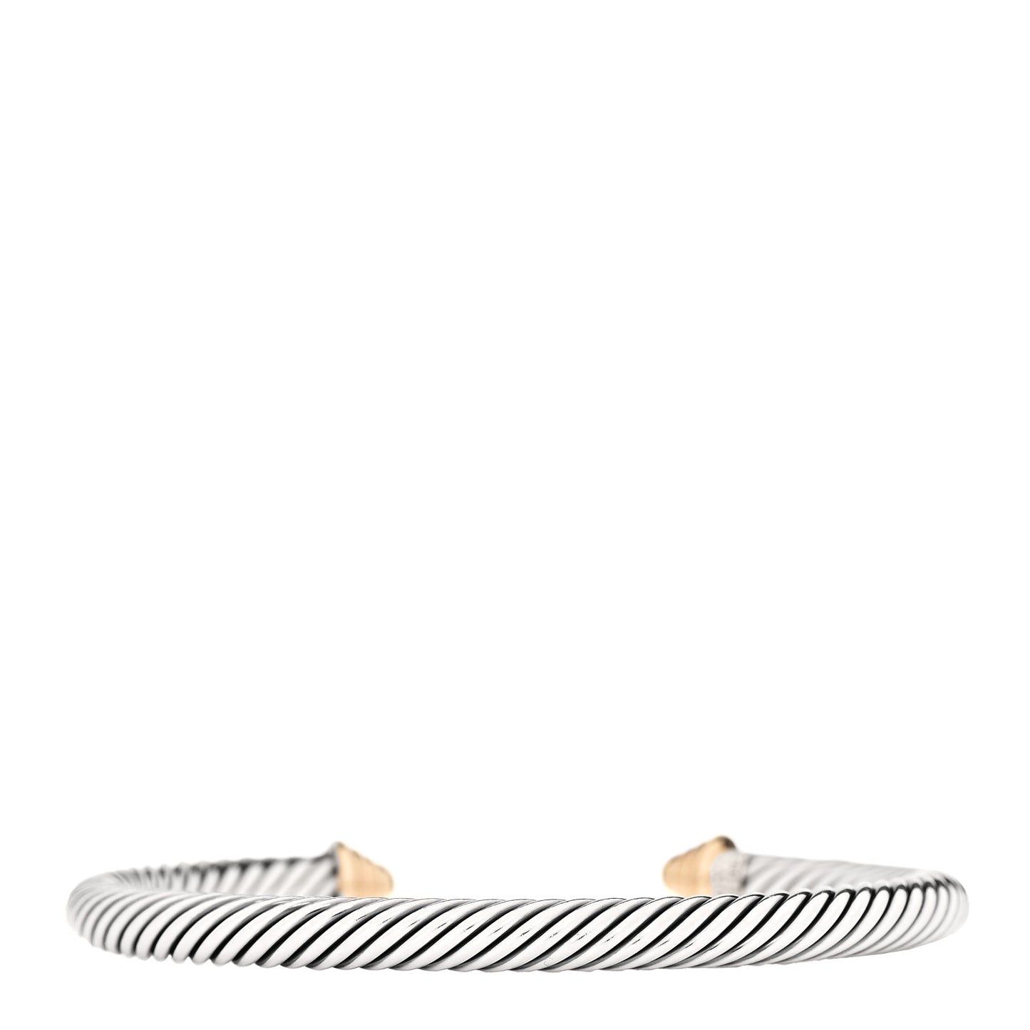 Sterling Silver 14K Yellow Gold 5mm Cable Classics Bracelet