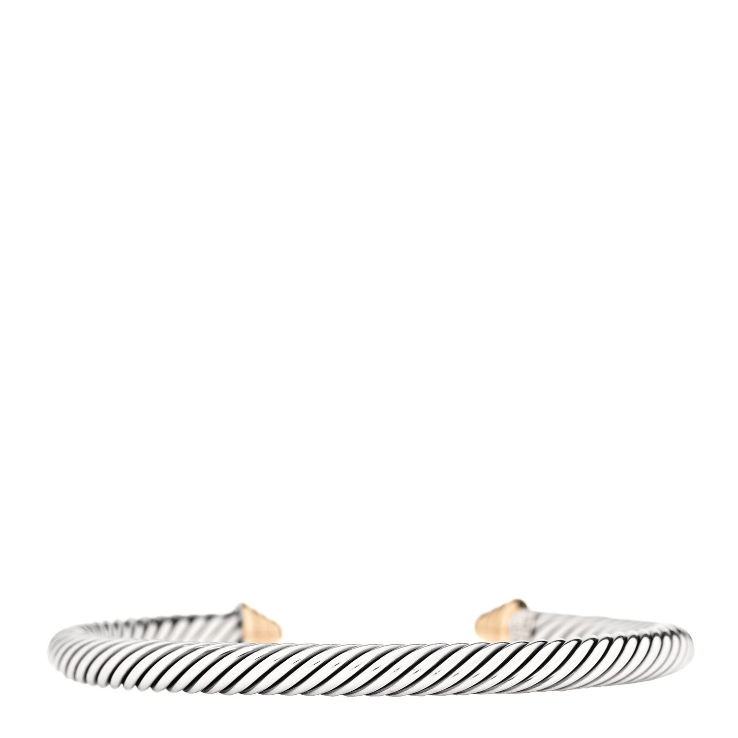 David Yurman Sterling Silver 14K Yellow Gold 5mm Cable Classics Bracelet 3 of 4