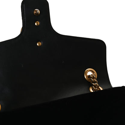 Gucci Velvet Matelasse Medium GG Marmont Shoulder Bag Black 12 of 13