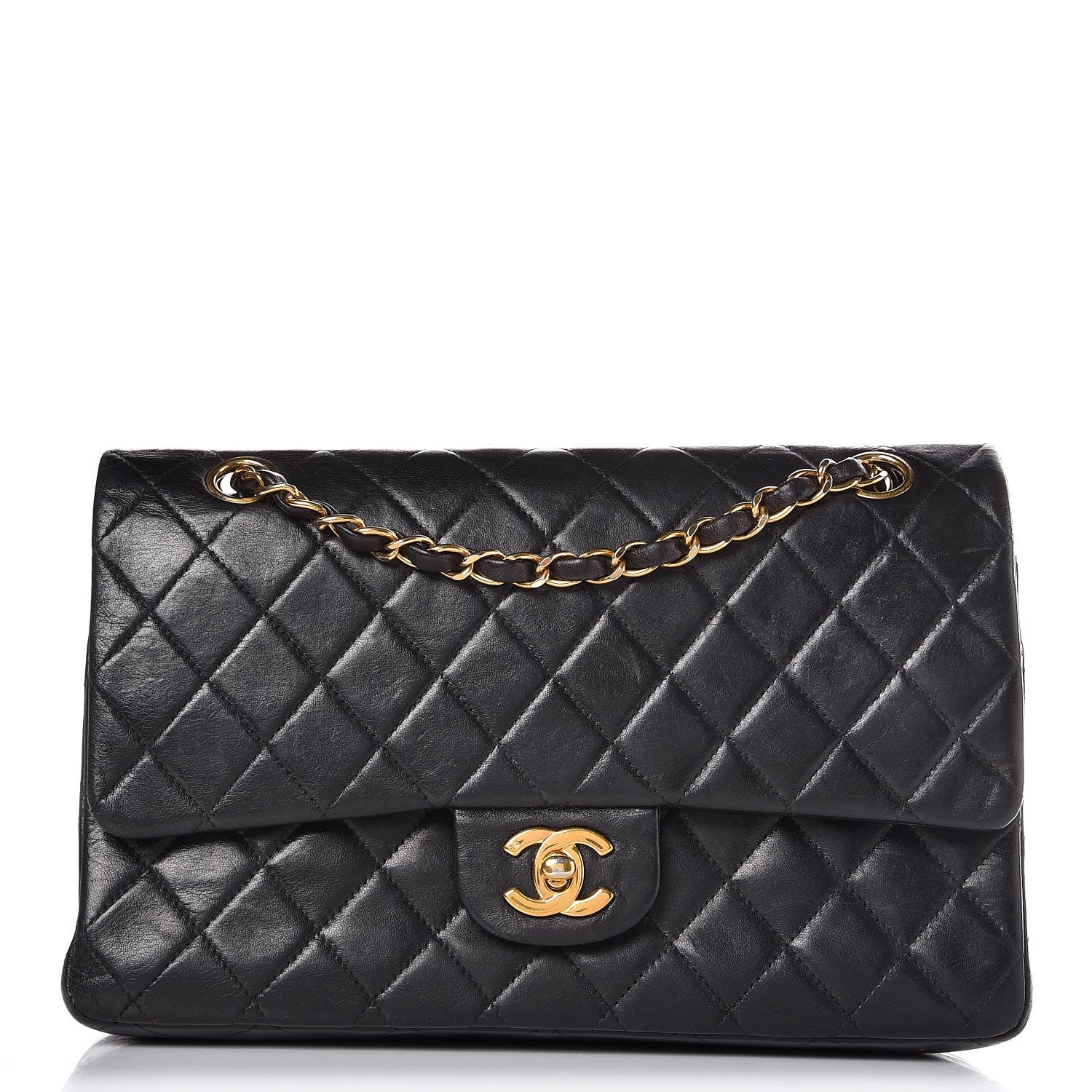 Chanel Lambskin Quilted Medium Double Flap Black 1 of 7