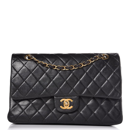 Chanel Lambskin Quilted Medium Double Flap Black 1 of 7