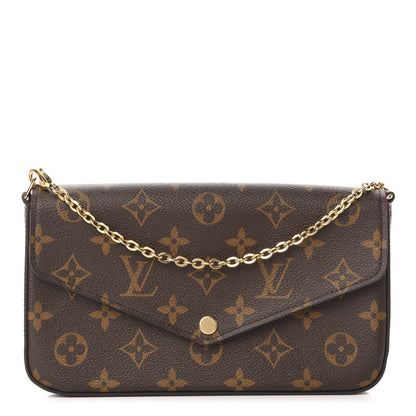 Louis Vuitton Monogram Pochette Felicie Chain Wallet Fuchsia 1 of 14