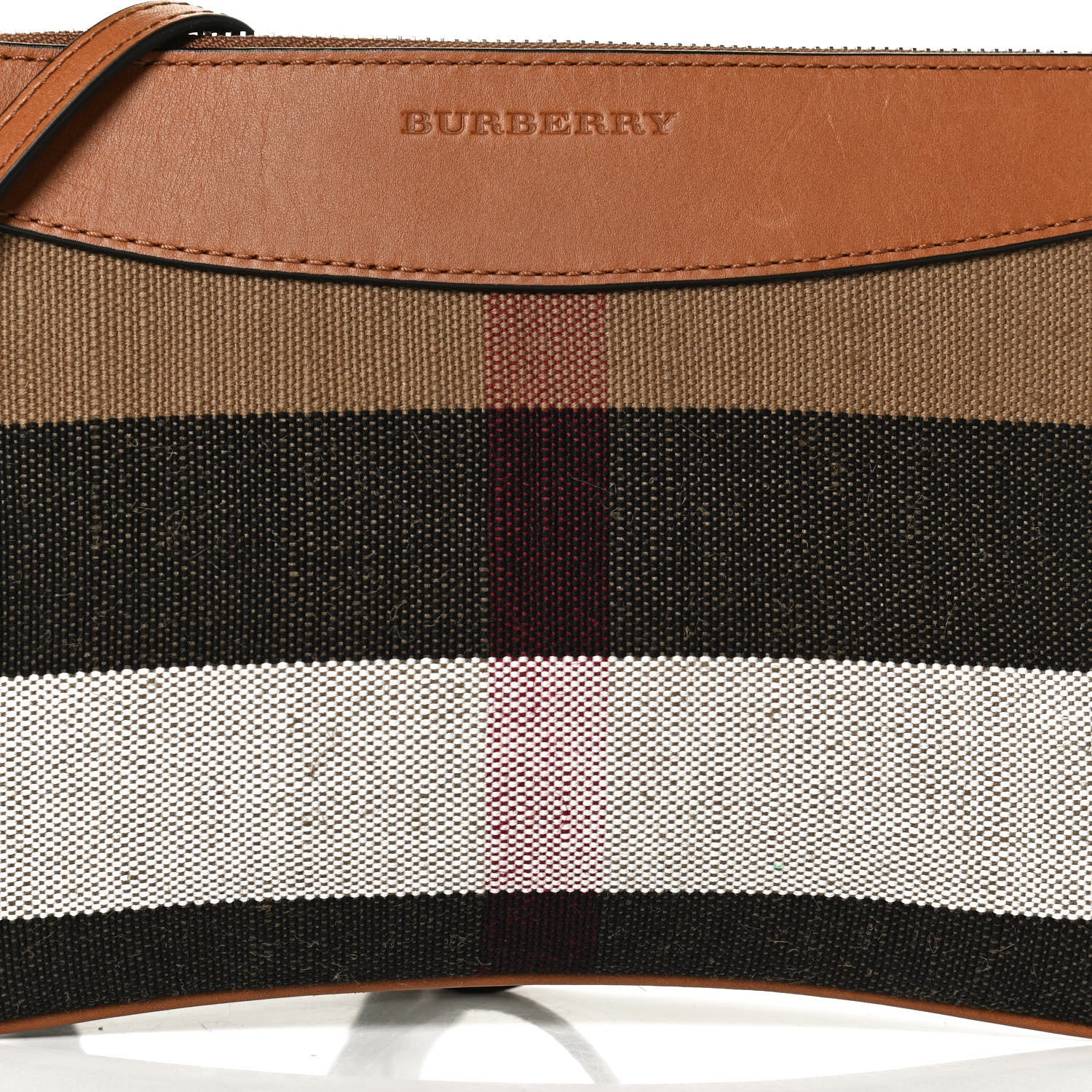 Burberry Mega Check Peyton Crossbody Clutch Bag Saddle Brown 8 of 11