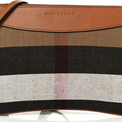 Burberry Mega Check Peyton Crossbody Clutch Bag Saddle Brown 8 of 11