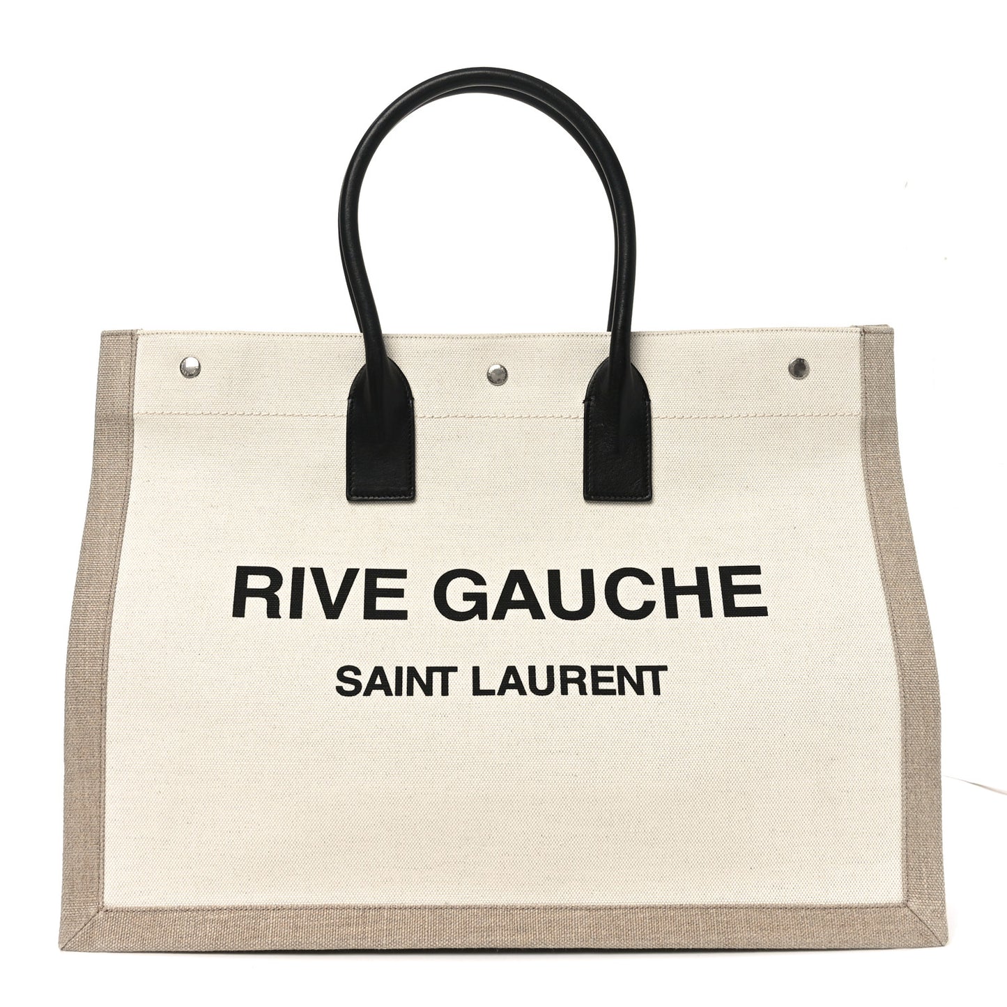Linen Calfskin Rive Gauche Tote Optic White