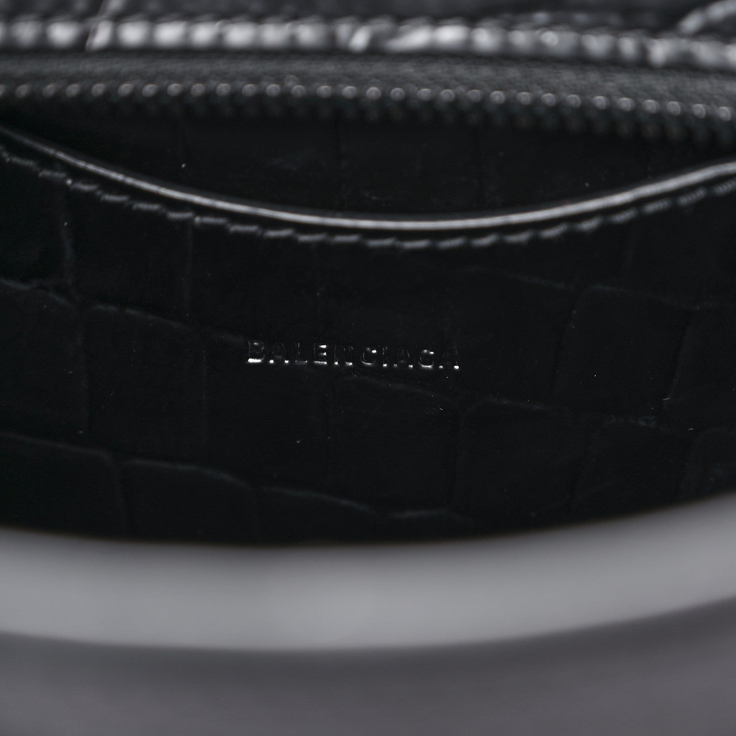 Balenciaga Semi Shiny Calfskin Crocodile Embossed Neo Classic Black Hardware Mini City Black 6 of 14