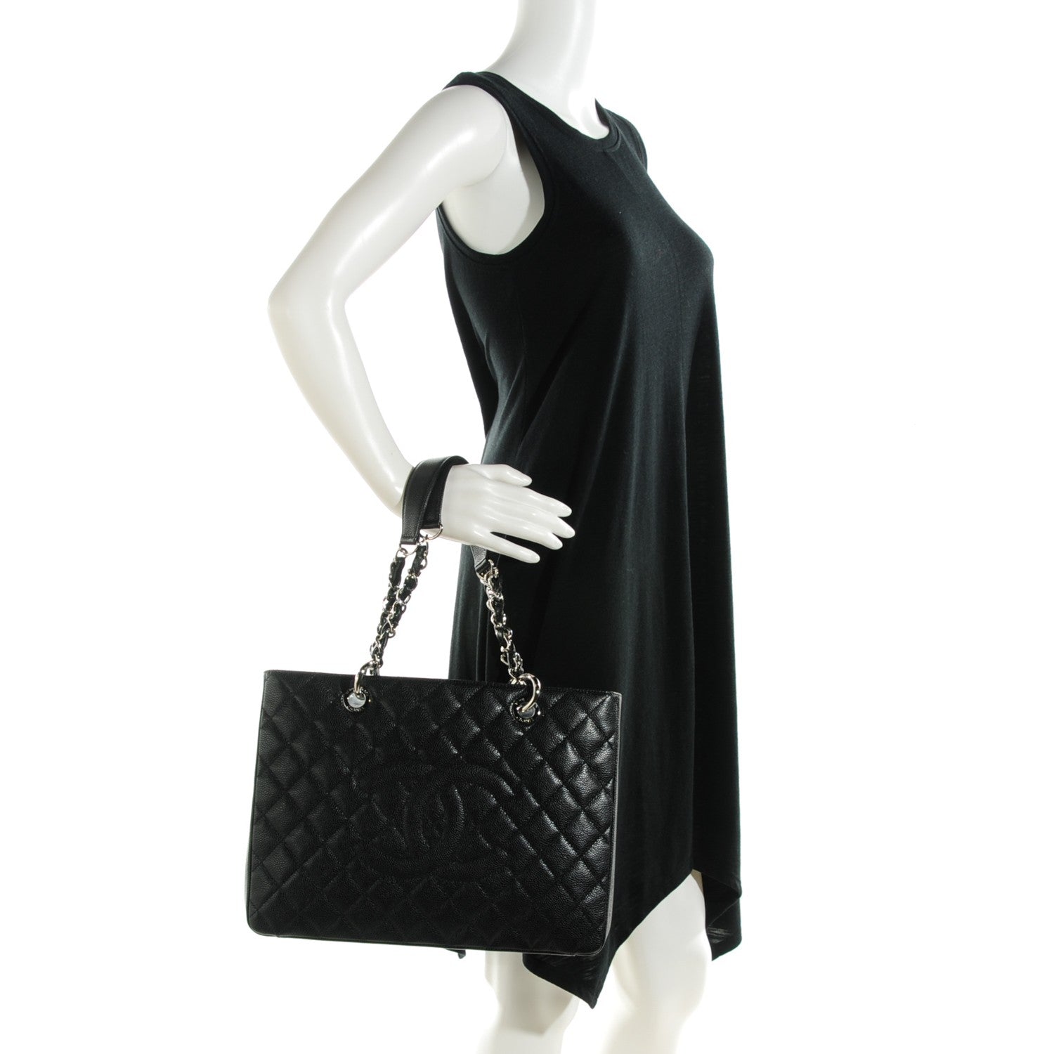 Chanel Caviar Quilted Grand Shopping Tote GST Black 2 of 7