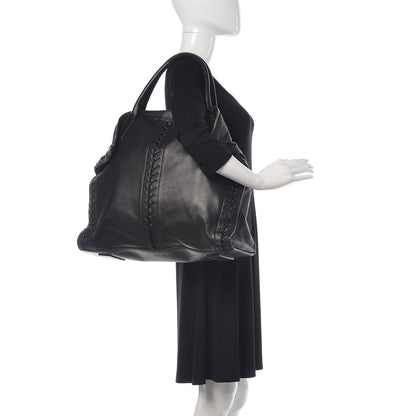 Alexander McQueen Lambskin Lace Up De Manta Tote Black 2 of 11
