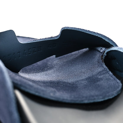 Hermes Suede Calfskin Mens Go Mules 40 Bleu Celeste 7 of 10