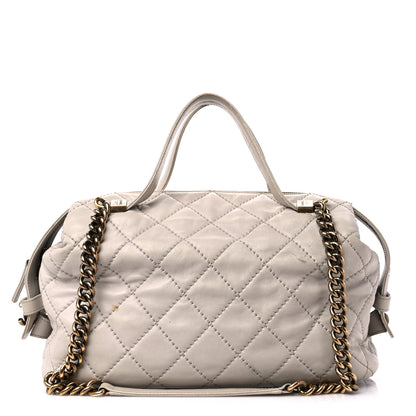 Chanel Calfskin Stitched Bowling Bag Light Grey 1 of 22