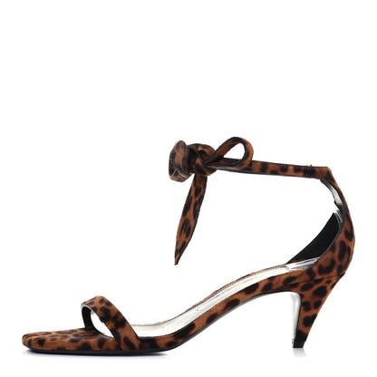 Saint Laurent Calf Hair Leopard Charlotte Sandals 39 Natural 1 of 11