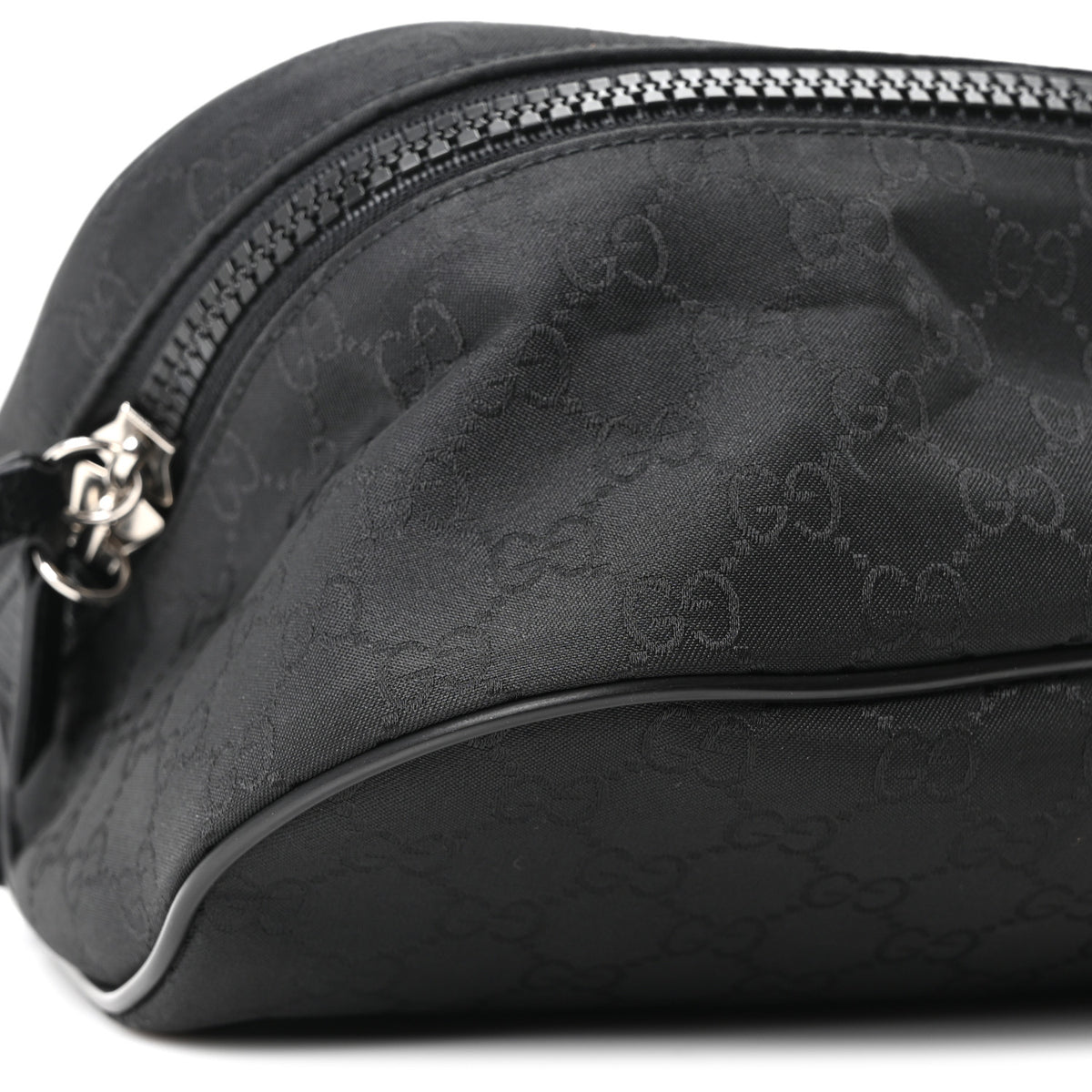 Gucci Nylon Monogram Fanny Pack Belt Bag Black 9 of 10