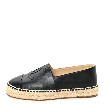 Chanel Lambskin CC Espadrilles 36 Black 1 of 10