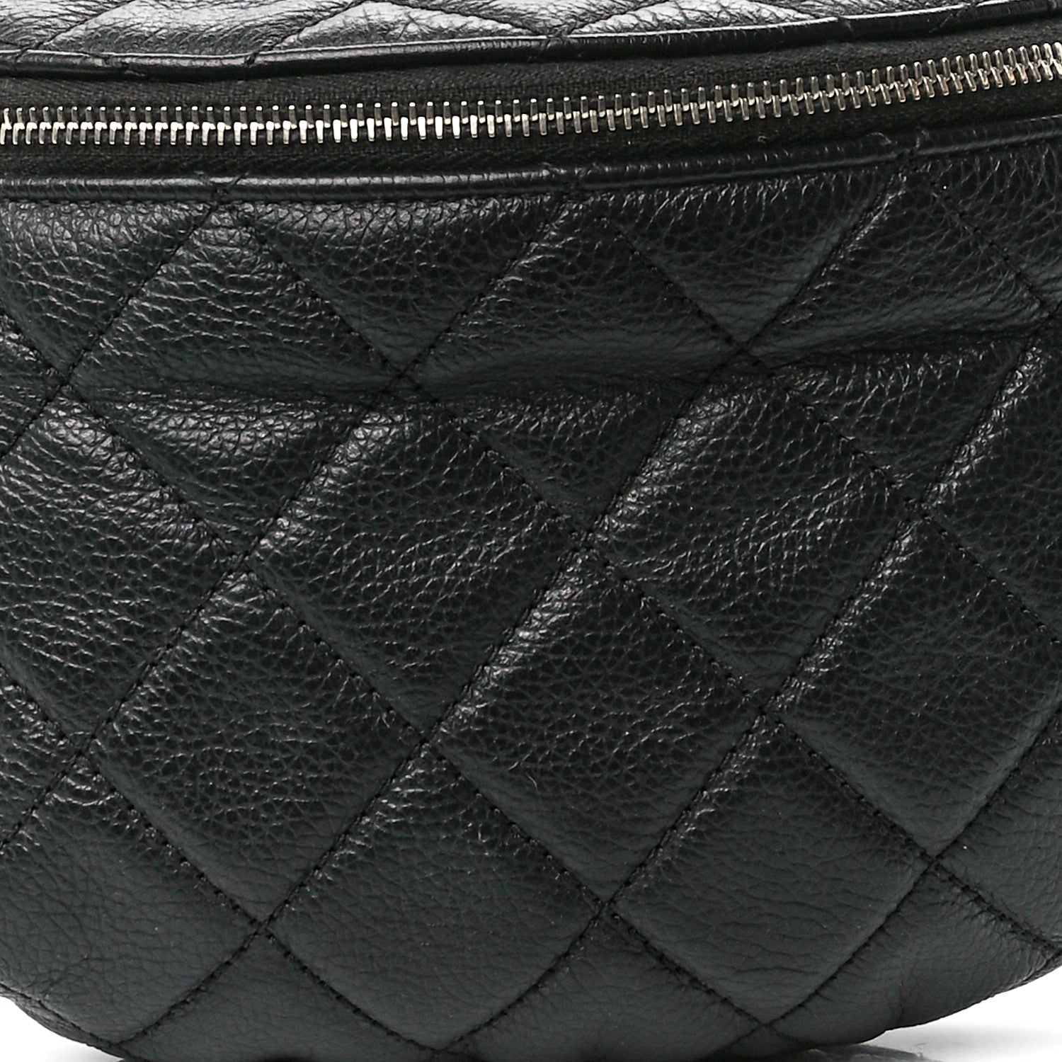 Chanel Grained Calfskin Quilted Waist Belt Bag Black 9 of 12