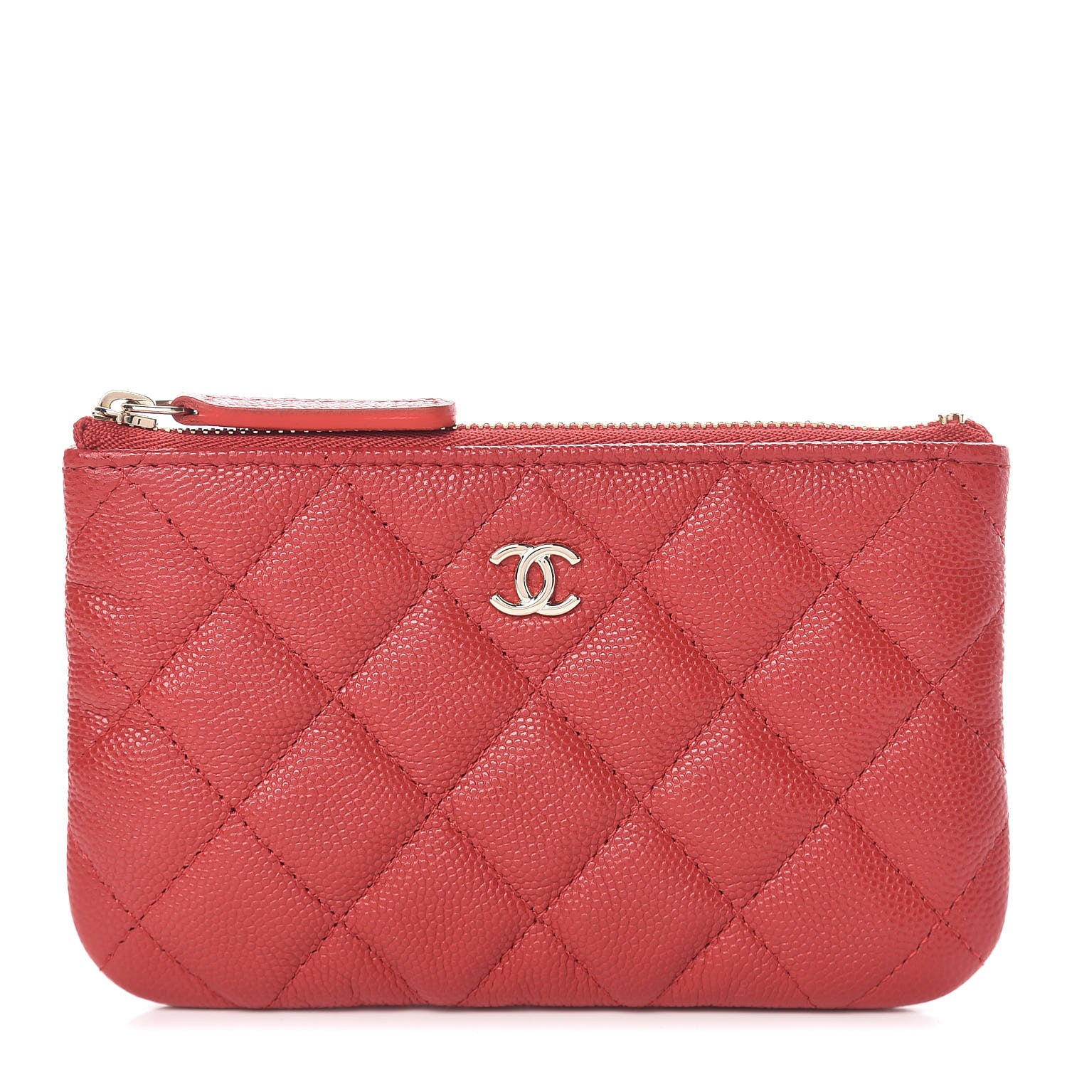 Chanel Caviar Quilted Small Cosmetic Case Red 1 of 8