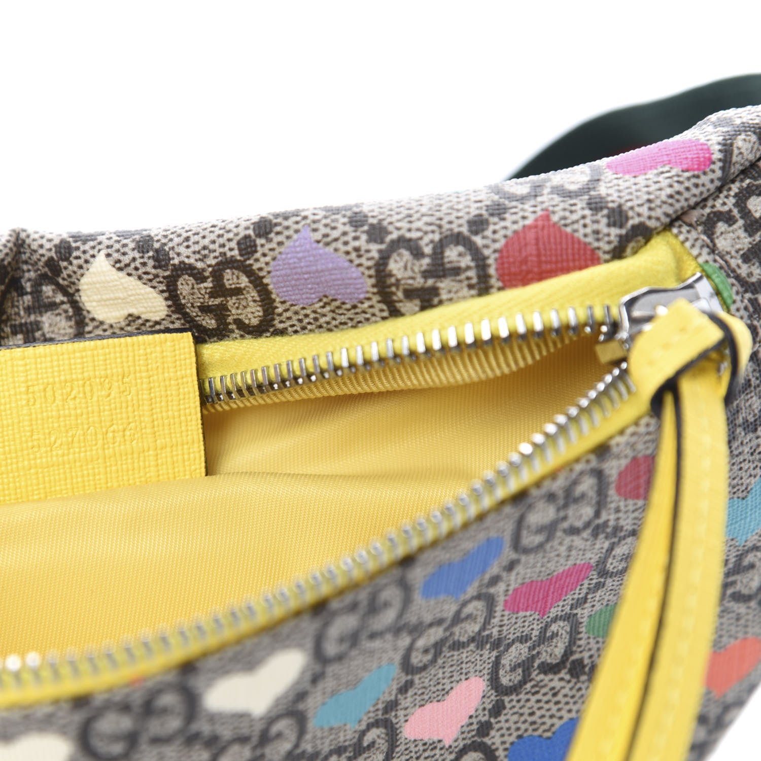 Gucci Soft GG Supreme Monogram Hearts Web Childrens Belt Bag Beige Ebony Multicolor Freesia 8 of 10