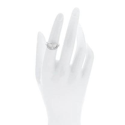 Hermes 18K White Gold Diamond MM Chaine d'Ancre Contour Ring 52 6 2 of 6