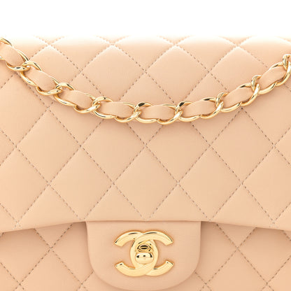 Chanel Lambskin Quilted Medium Double Flap Beige 8 of 10