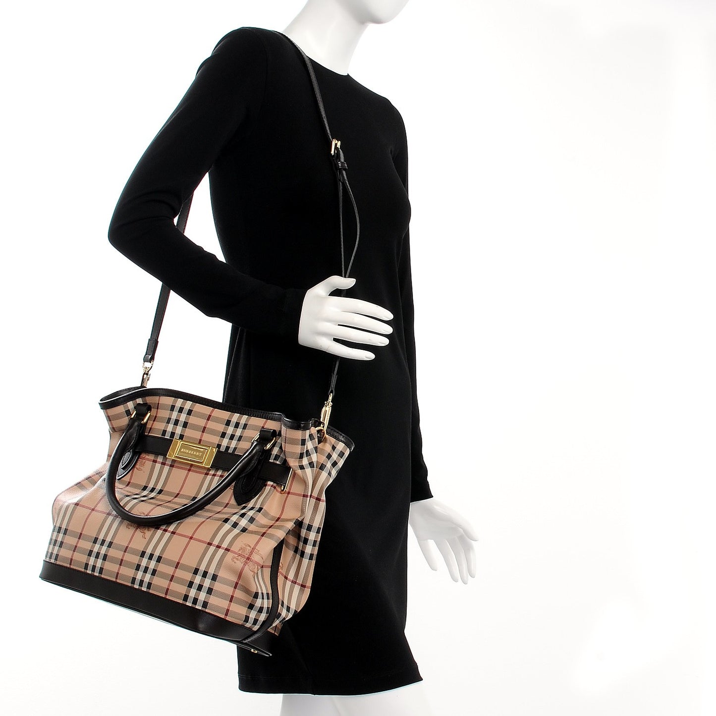 Haymarket Check Medium Golderton Tote Chocolate