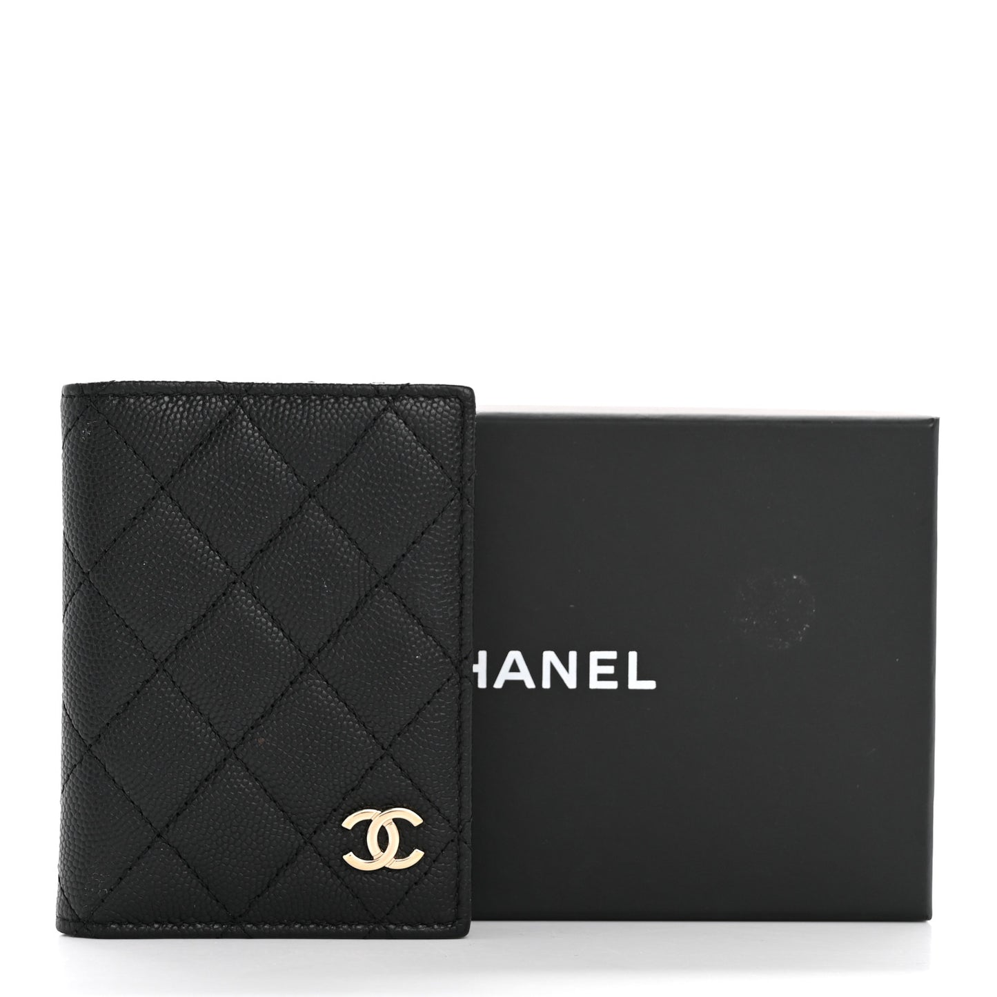 Caviar Quilted Card Holder Wallet Black