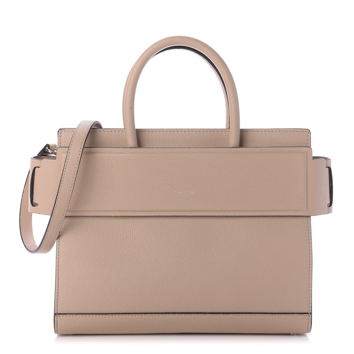 Grained Calfskin Small Horizon Satchel Powder