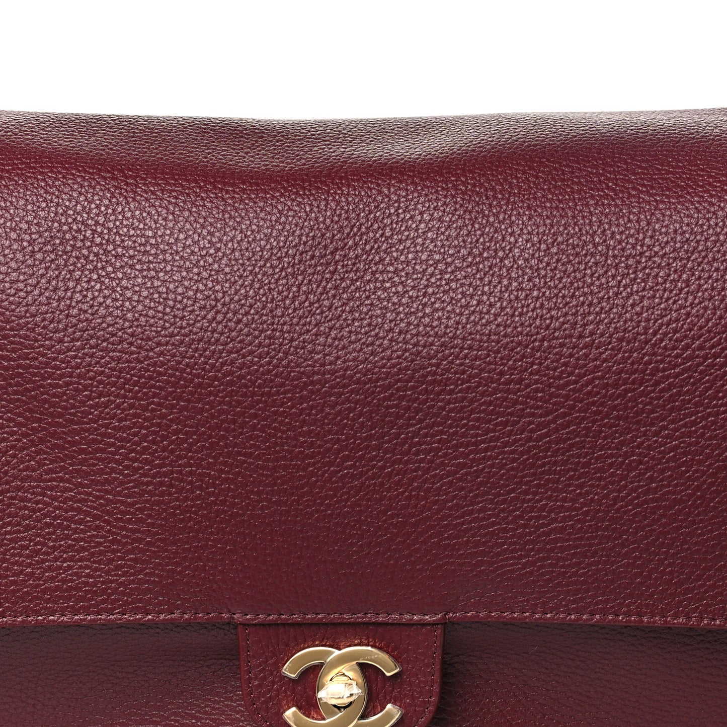 Grained Calfskin Souplissimo Maxi Flap Burgundy