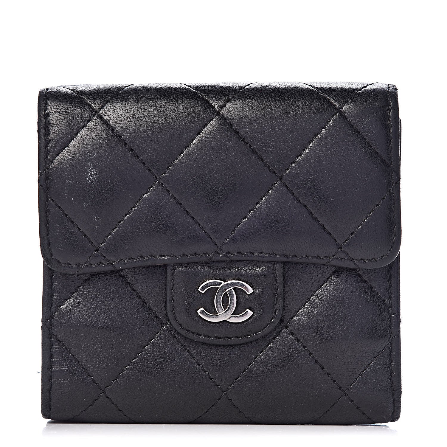 Chanel Lambskin Quilted Double Sided Wallet Black 1 of 13