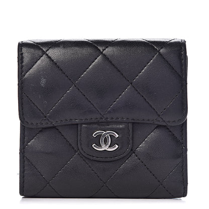 Chanel Lambskin Quilted Double Sided Wallet Black 1 of 13