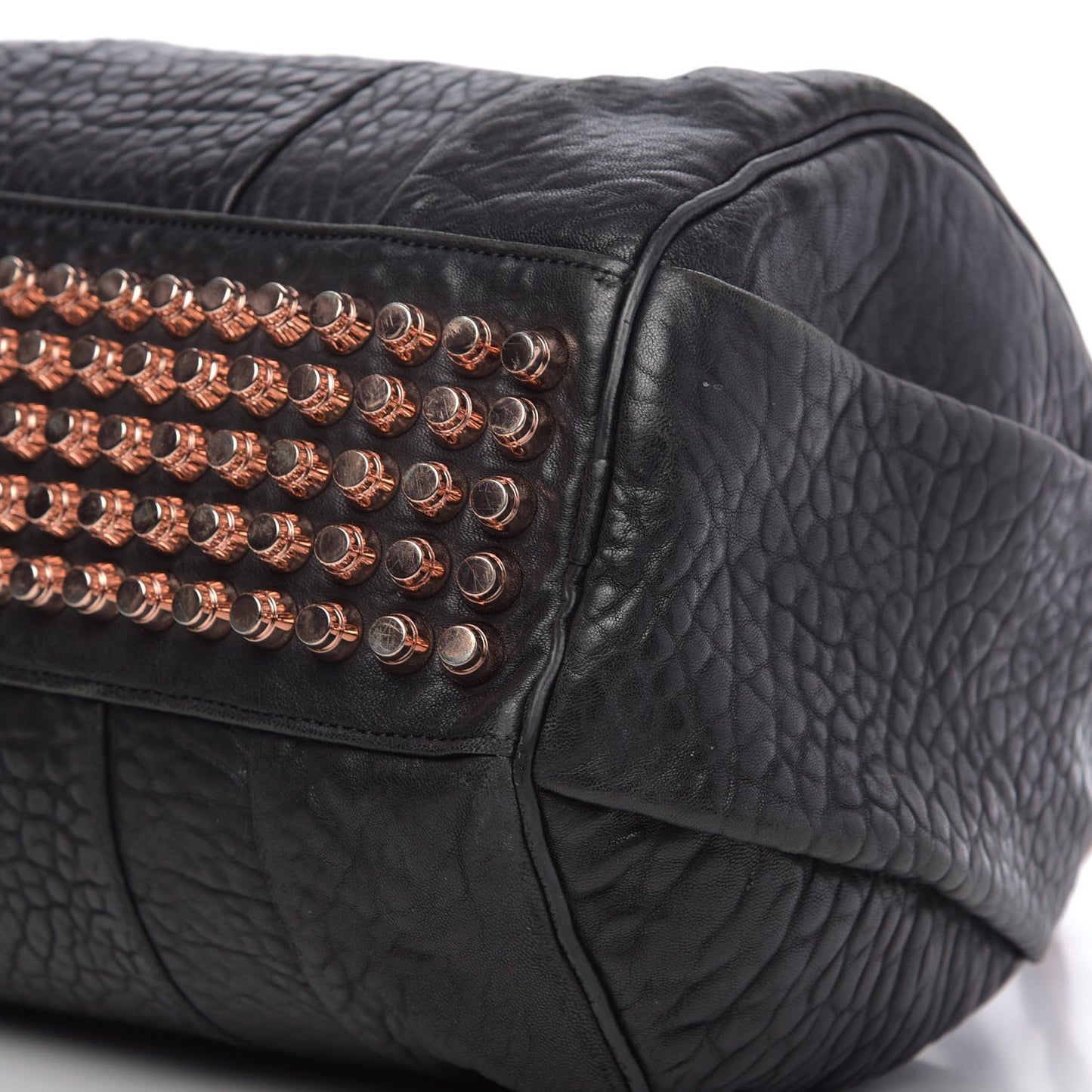Pebbled Lambskin Rocco Black Rose Gold Hardware
