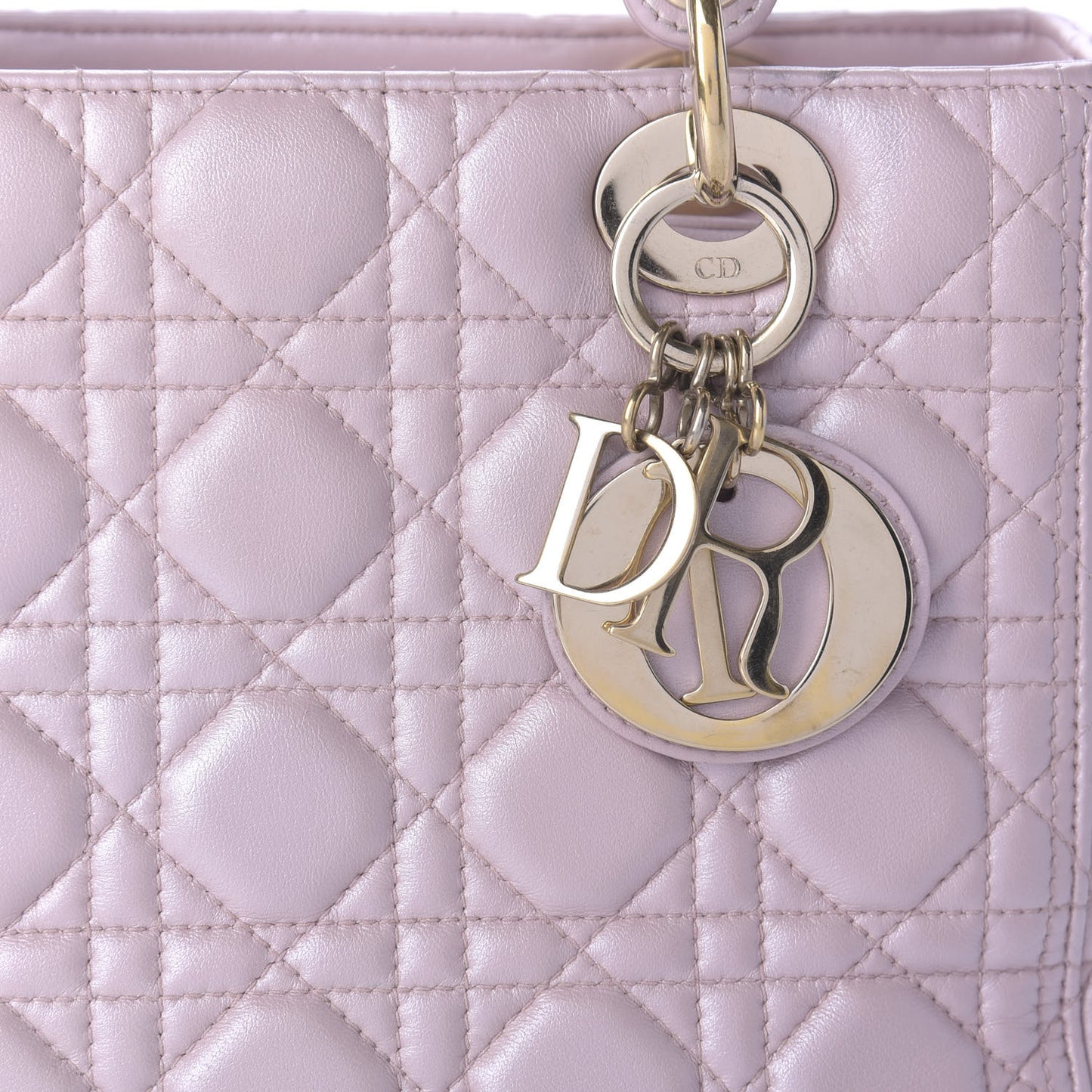Pearly Lambskin Cannage Medium Lady Dior Lotus