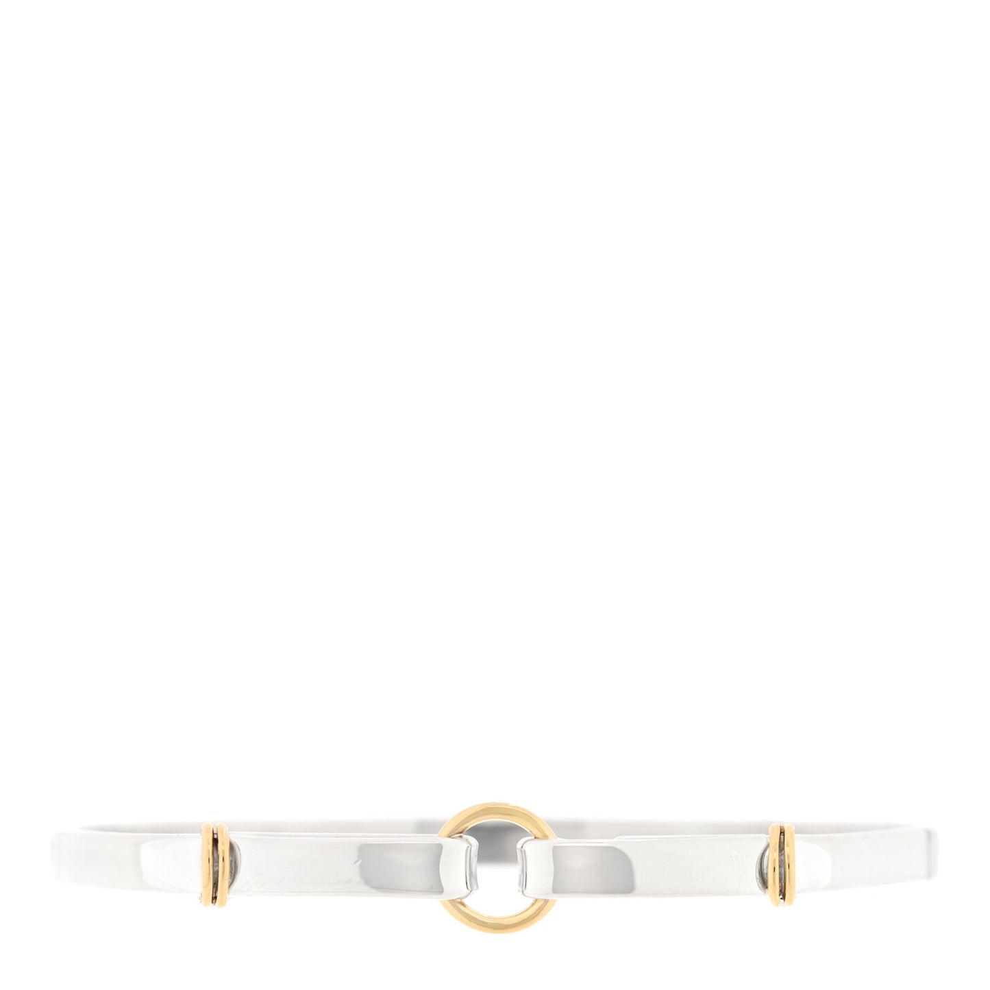 Sterling Silver 18K Yellow Gold Double Loop Bangle Bracelet