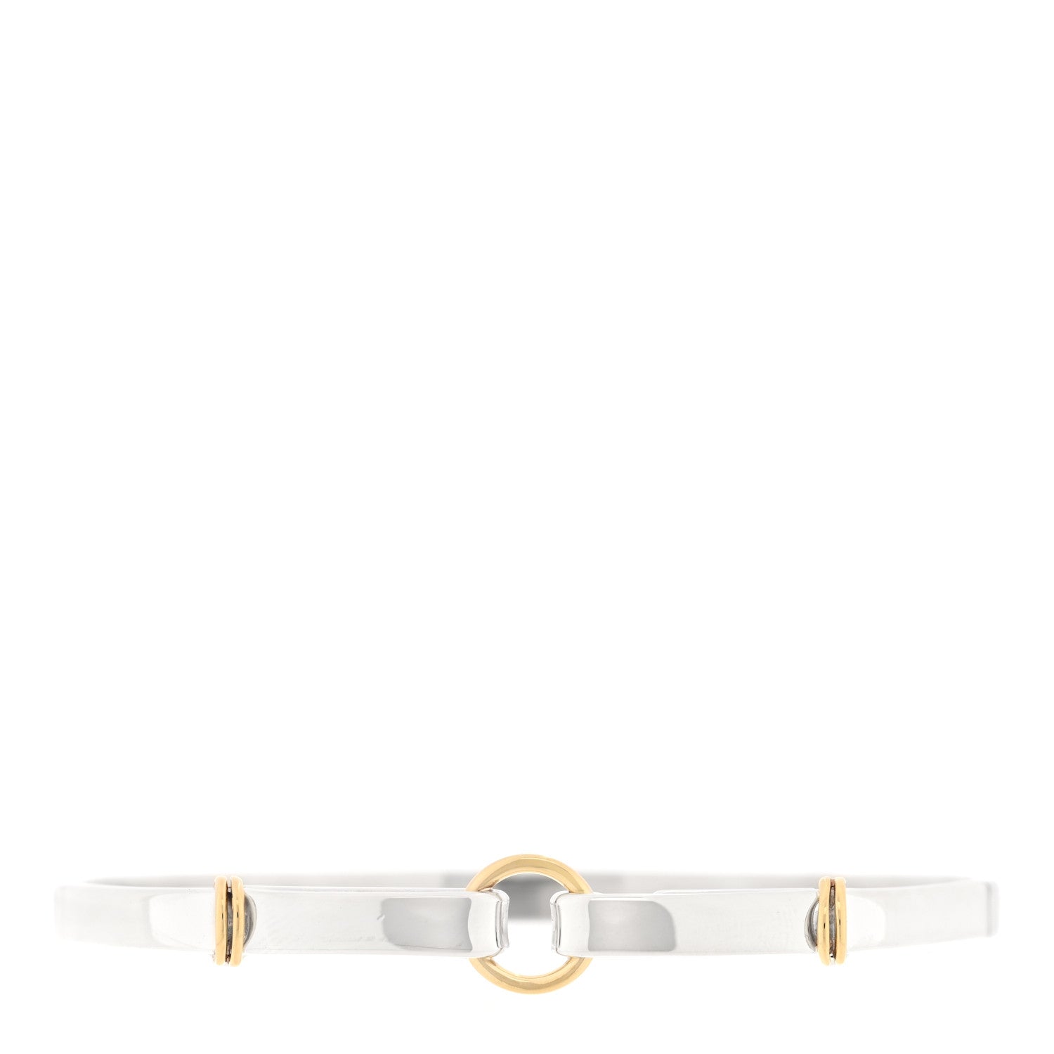 Tiffany Sterling Silver 18K Yellow Gold Double Loop Bangle Bracelet 1 of 3