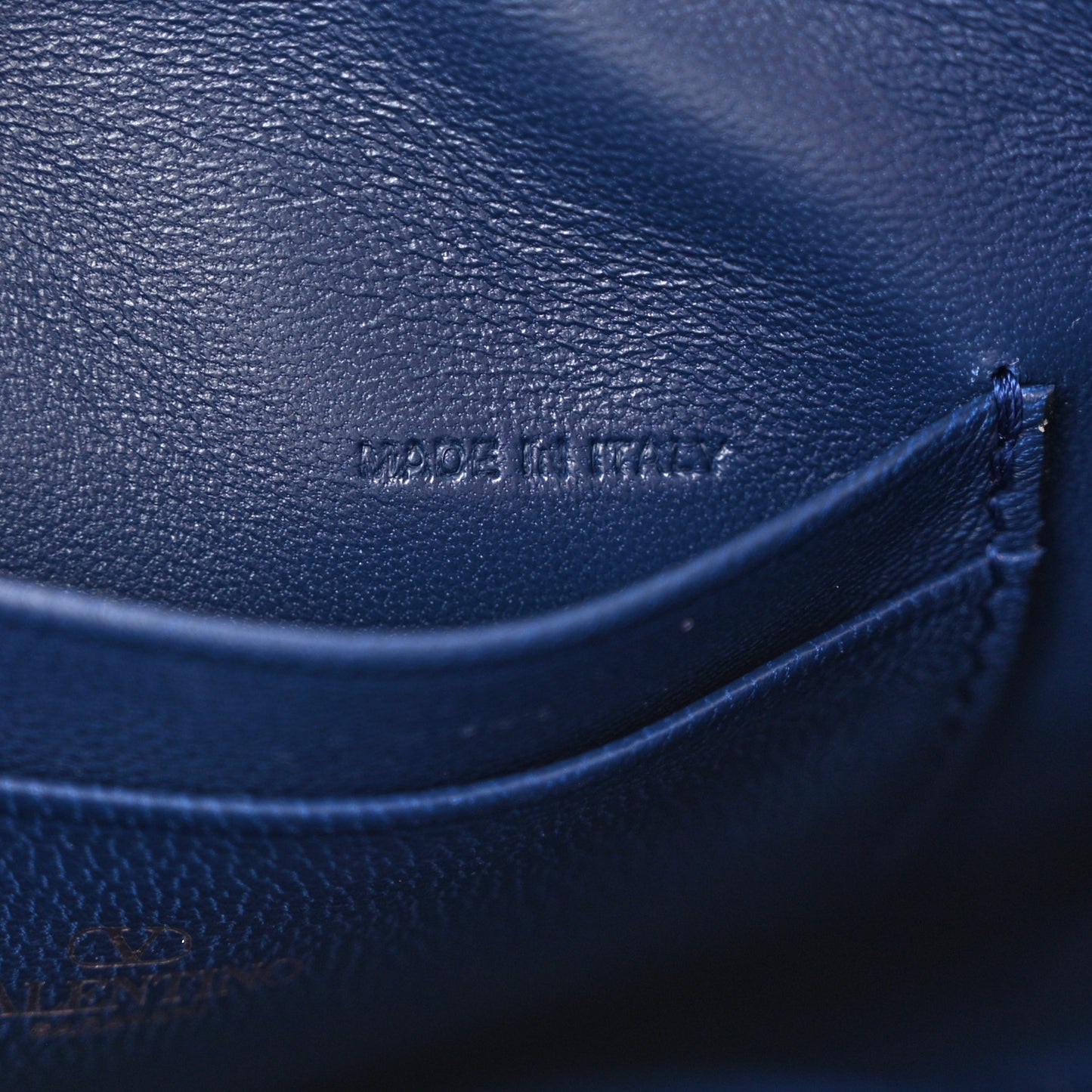 Denim Roman Stud Zip Pouch Denim