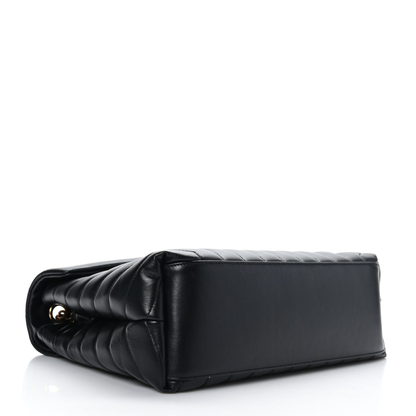 Calfskin Y Quilted Monogram Medium Loulou Chain Satchel Black