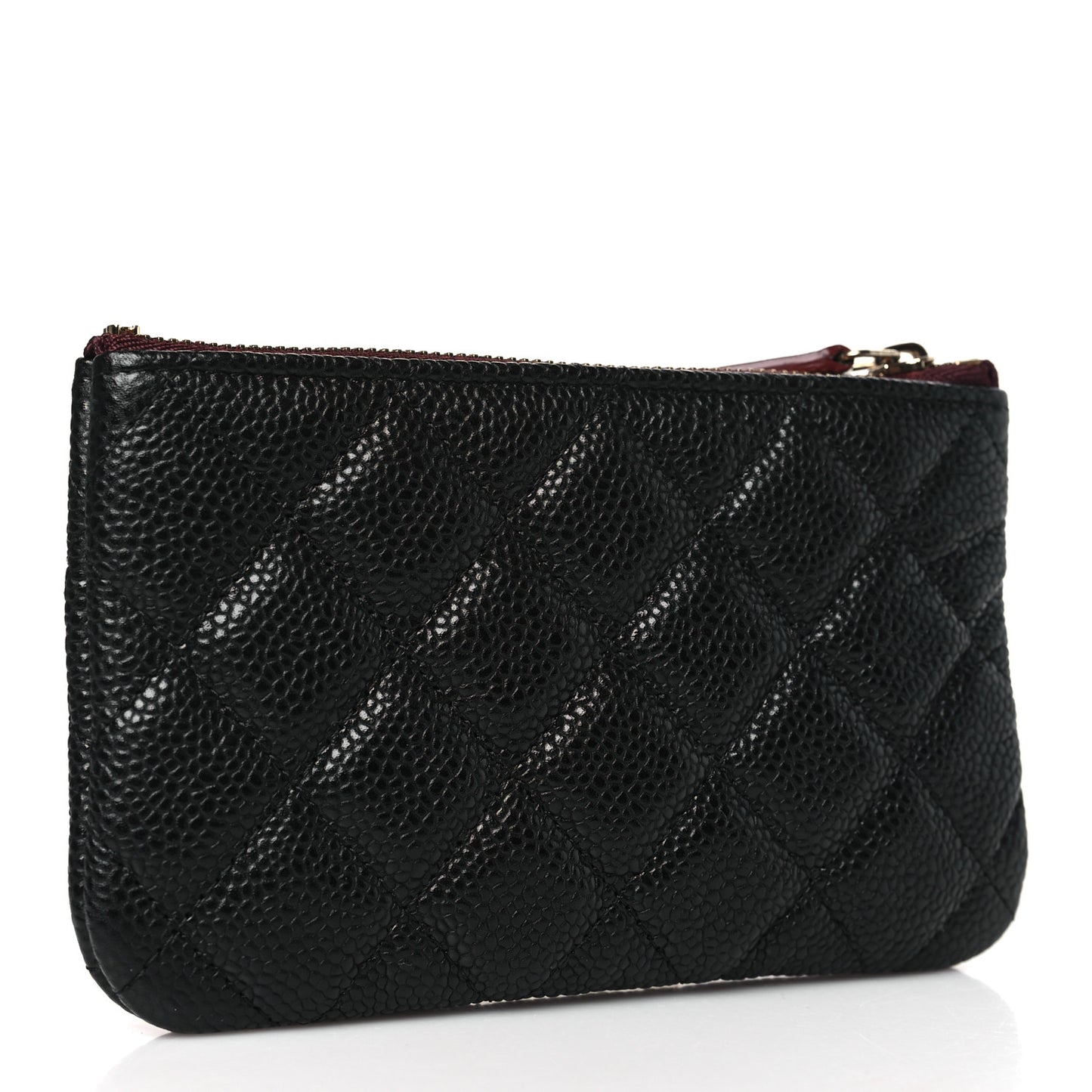 Caviar Quilted Small Cosmetic Case Black