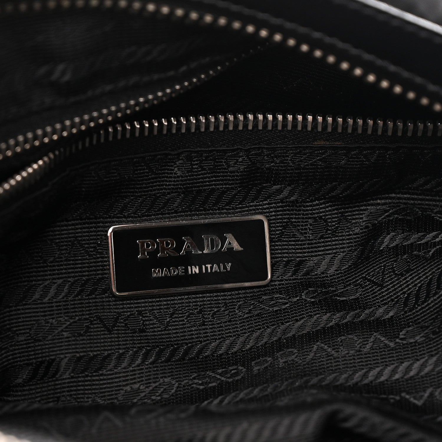 Prada Tessuto Nylon Zip Hobo Black 6 of 9